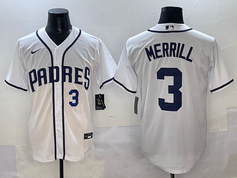 Men 2025 San Diego Padres #3 Merrill White Game Nike MLB Jersey style 6